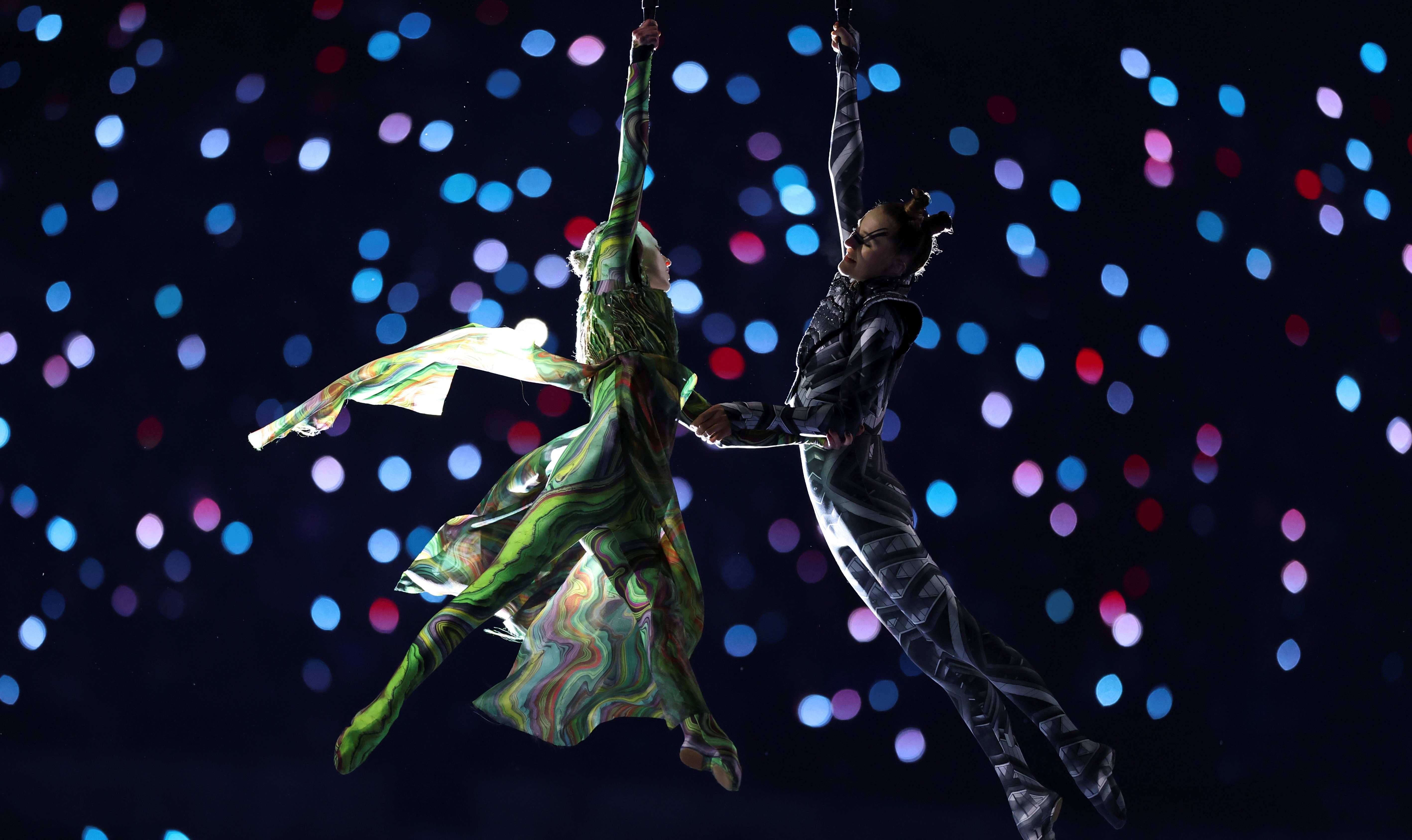 Artists perform during the opening ceremony of the Milan-Cortina 2026 Olympic Winter Games at the San Siro Olympic Stadium in Milan, Italy, Feb. 6, 2026. (Photo by Li Jing/Xinhua via Getty Images)