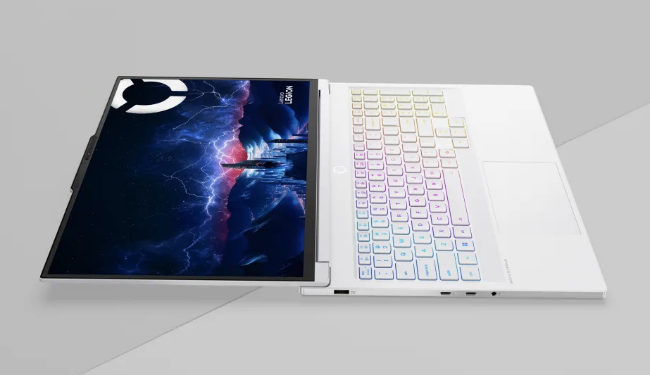 A laptop unfurled.