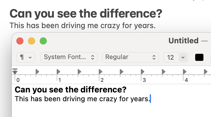 macOS text