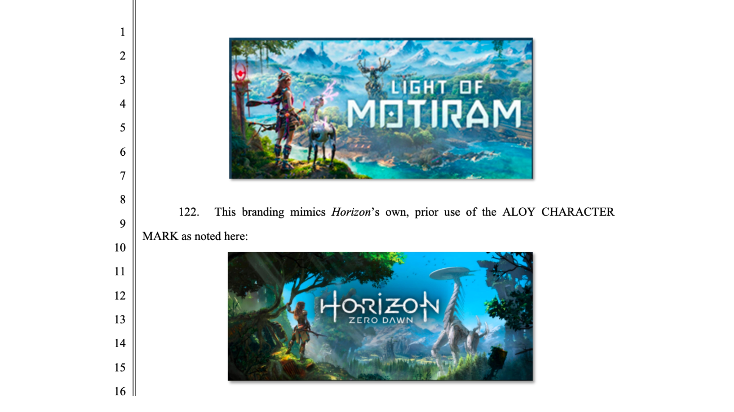 An image of a Light of Motiram banner and a Horizon Zero Dawn banner. Both feature female character, robot animals and natural landscapes.