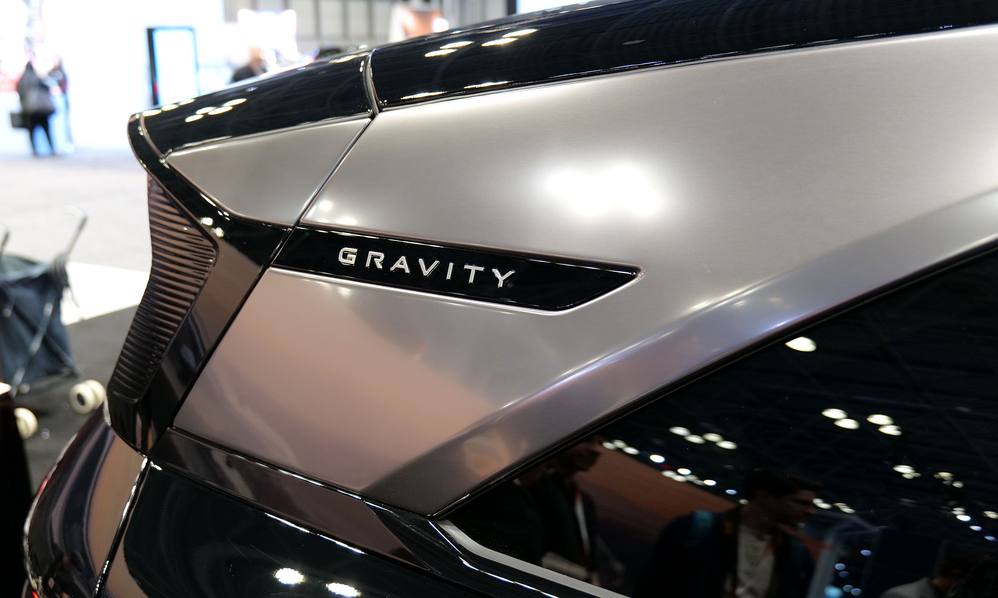 A photo of the Lucid Gravity's nameplate.