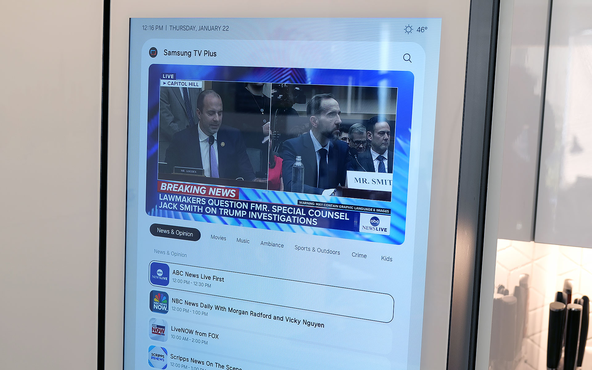 You can even watch TV or YouTube videos right on the fridge's display. 