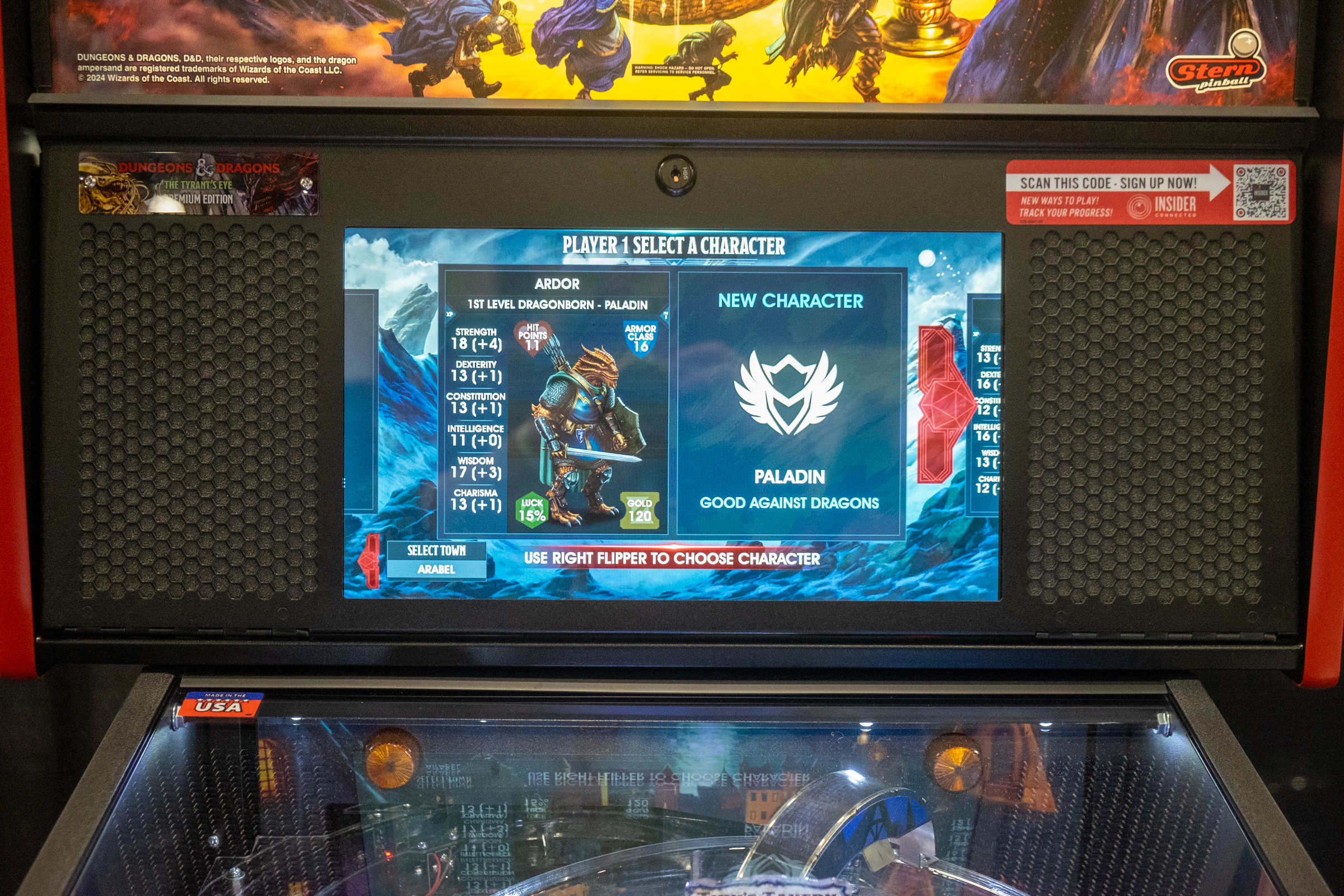 Dungeons & Dragons: The Tyrant's Eye pinball by Stern