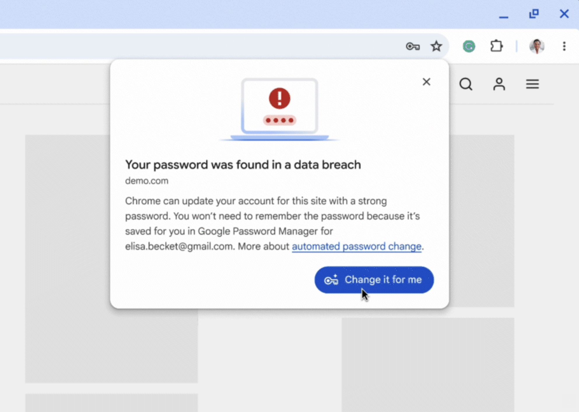 Chrome's built-in password manager will soon be able to instantly change compromised passwords whenever you use them to log into anything.
