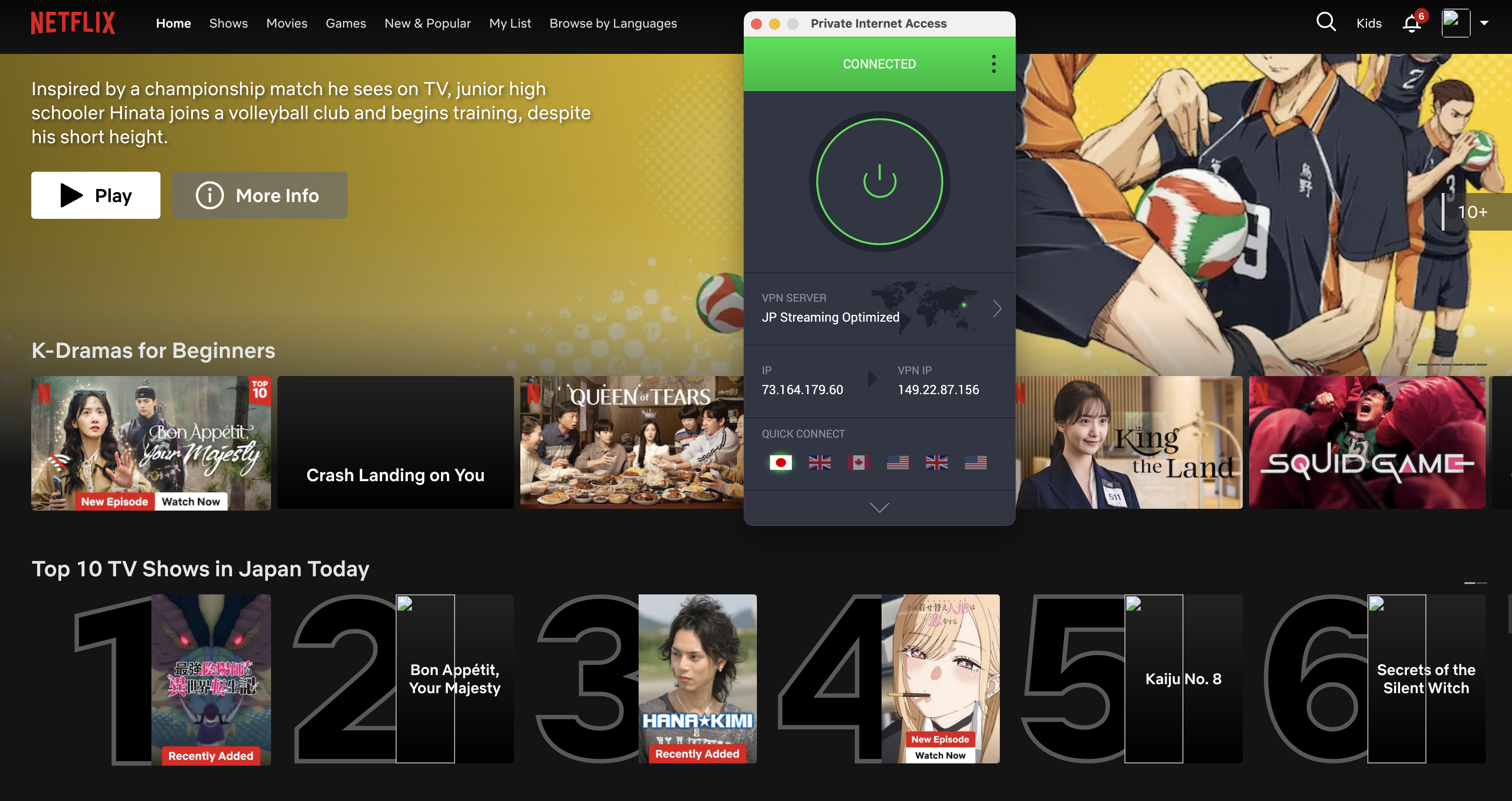 PIA unblocks Netflix Japan