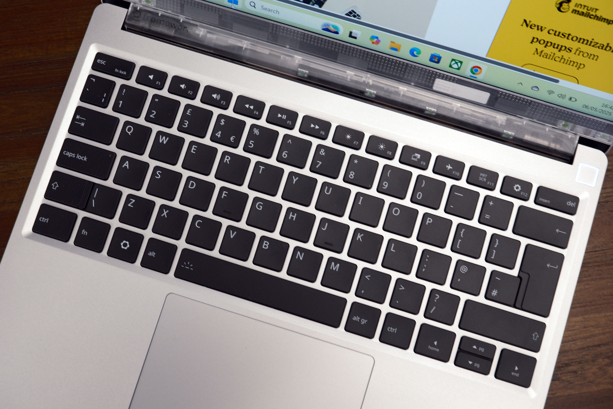 Close up image of the Framework Laptop's second-generation input cover