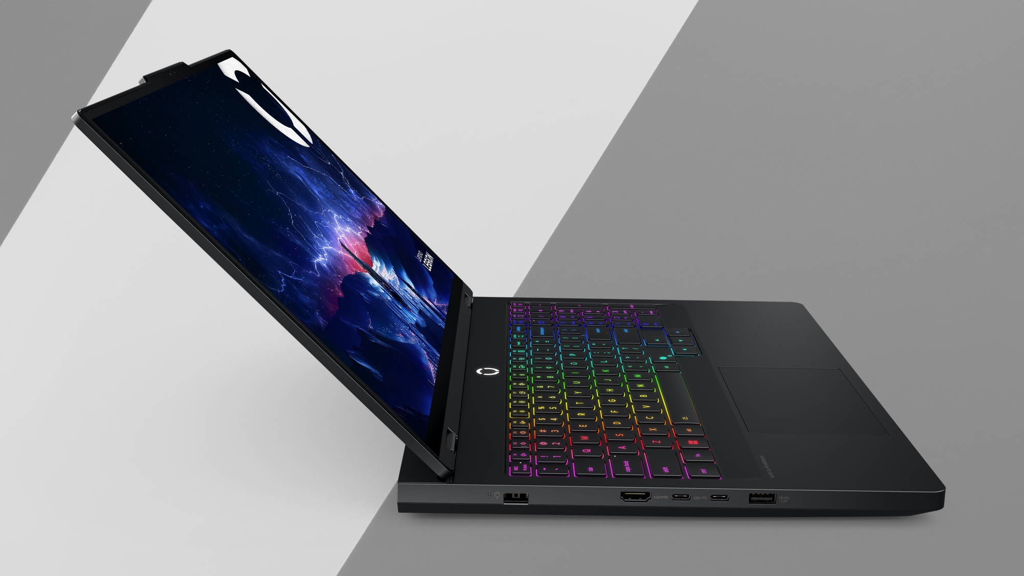 Angled product image of the Lenovo Legion Pro 5i gaming laptop.