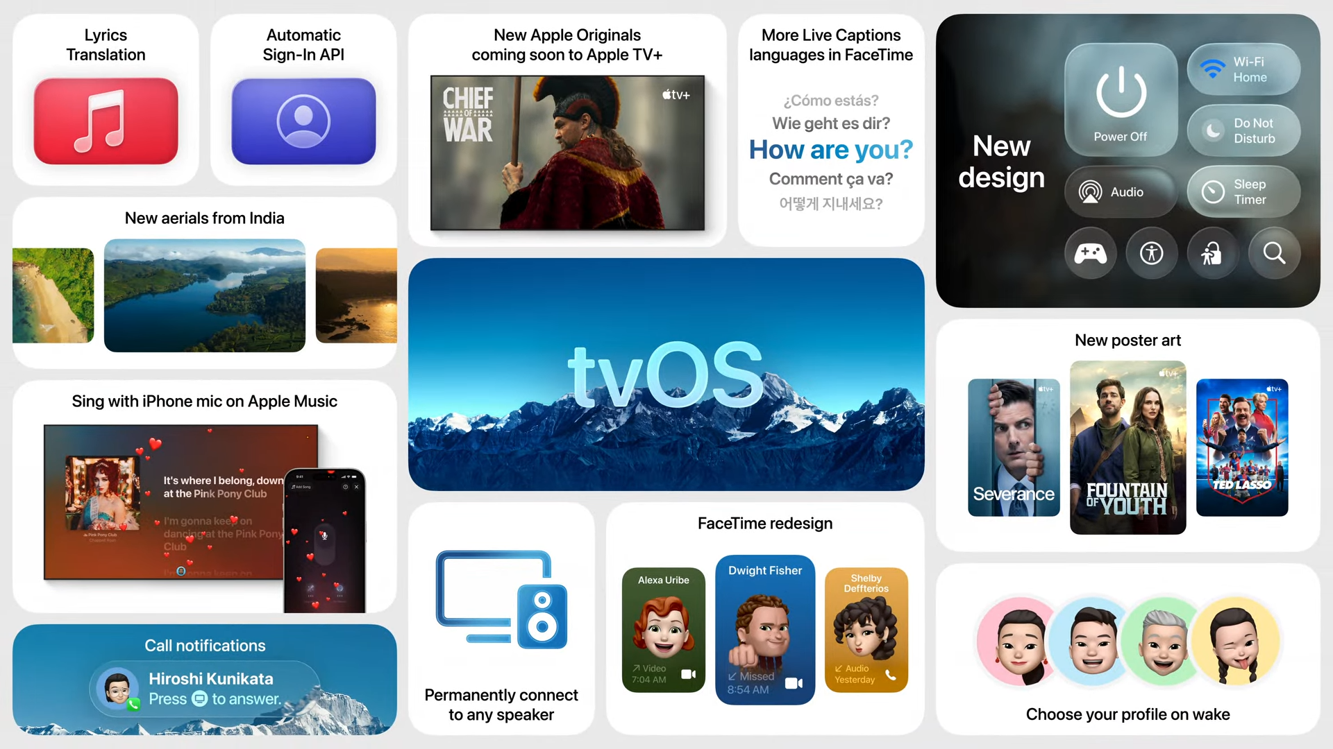 Screenshots of the new features coming in tvOS 26.