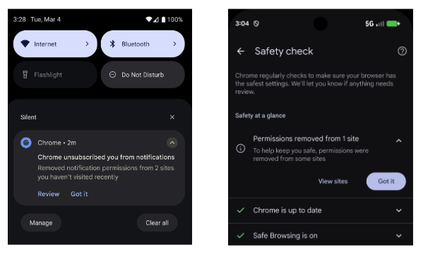 Chrome revoking notifications Chrome revoking notifications